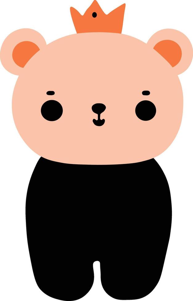 A cartoon bear wearing a crown vector