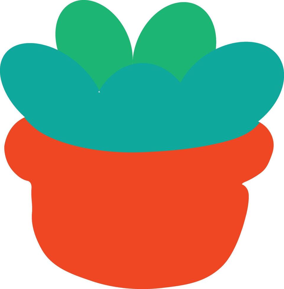A colorful potted plant with green leaves vector