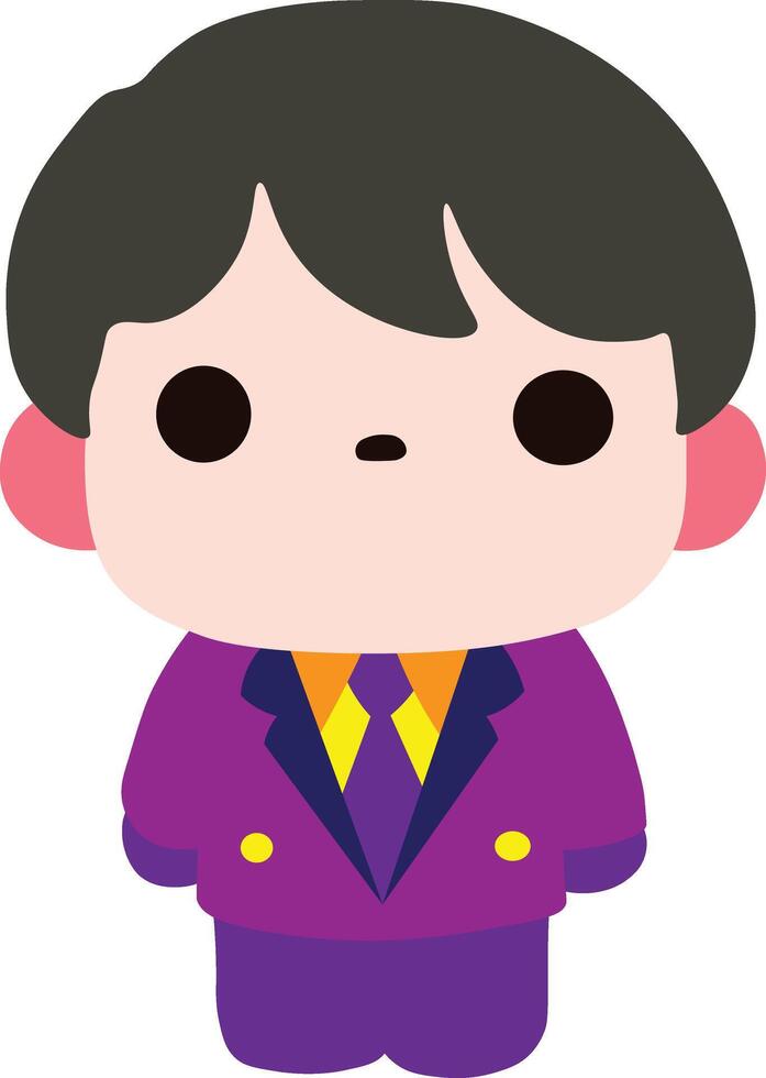 A cartoon character in a purple suit vector
