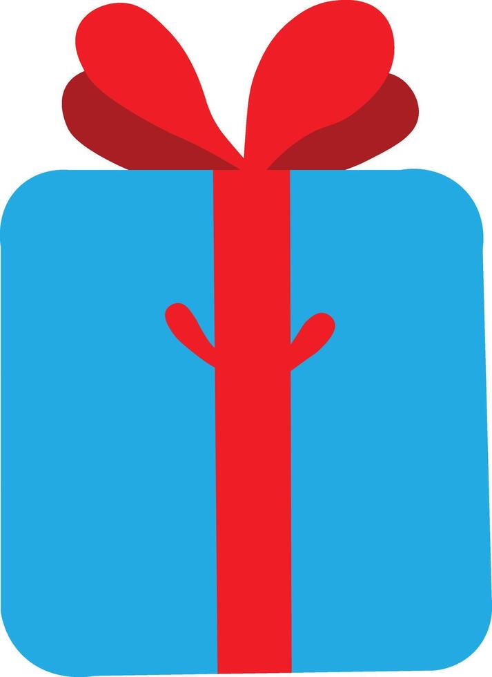A blue gift box with a red ribbon vector