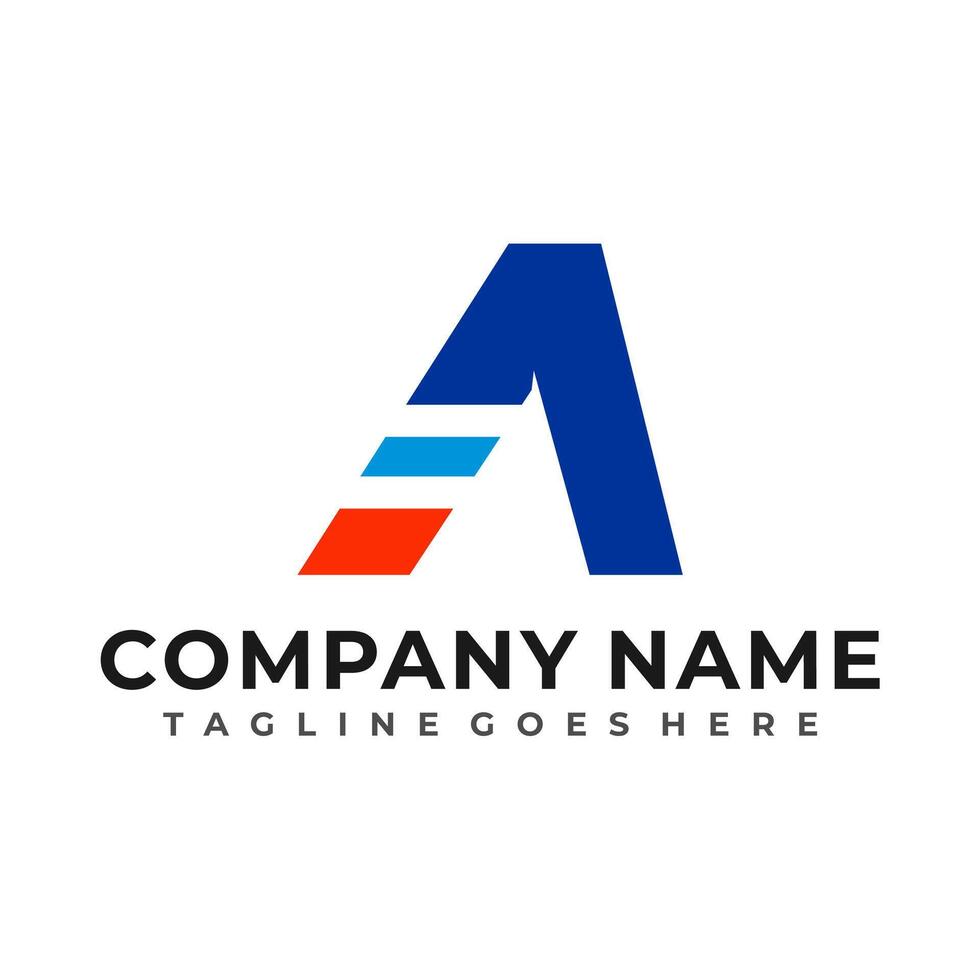 A letter logo design template vector