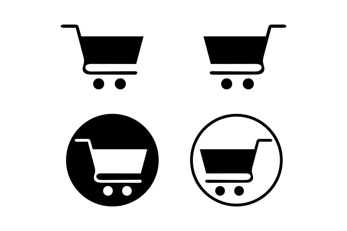 Supermarket Shopping Cart Icon Set, shopping cart, cart icon, shopping basket, trolley icon vector