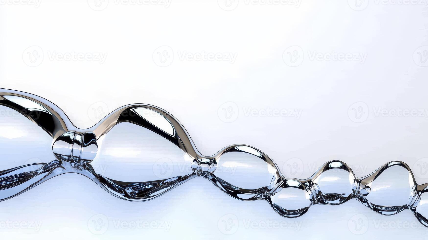 Abstract Chain of Translucent Bubbles on White Background photo