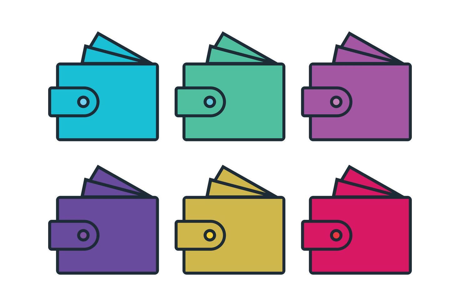 Business Wallet Icons, wallet icon, money wallet, purse icon, pocket wallet vector