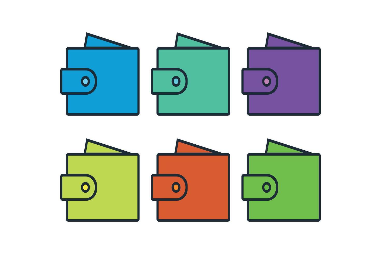 Simple Wallet Icon Set, wallet icon, money wallet, purse icon, pocket wallet vector
