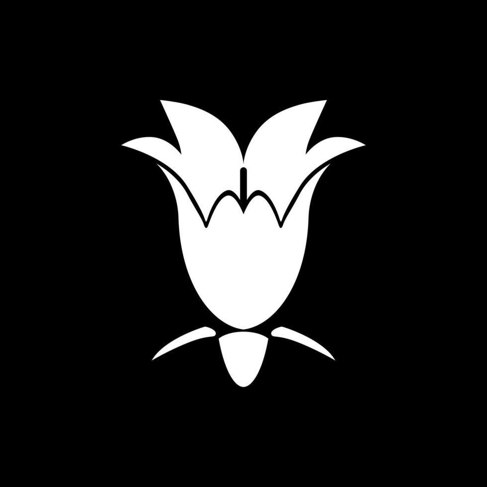 Silhouette of the Floral Emblem of Sweden, Swedish Bell, Campanula rotundifolia, Harebell, small bluebell, can use for Logo, Apps, Pictogram, Emblem, Ornate, Decoration. BW and Flat vector