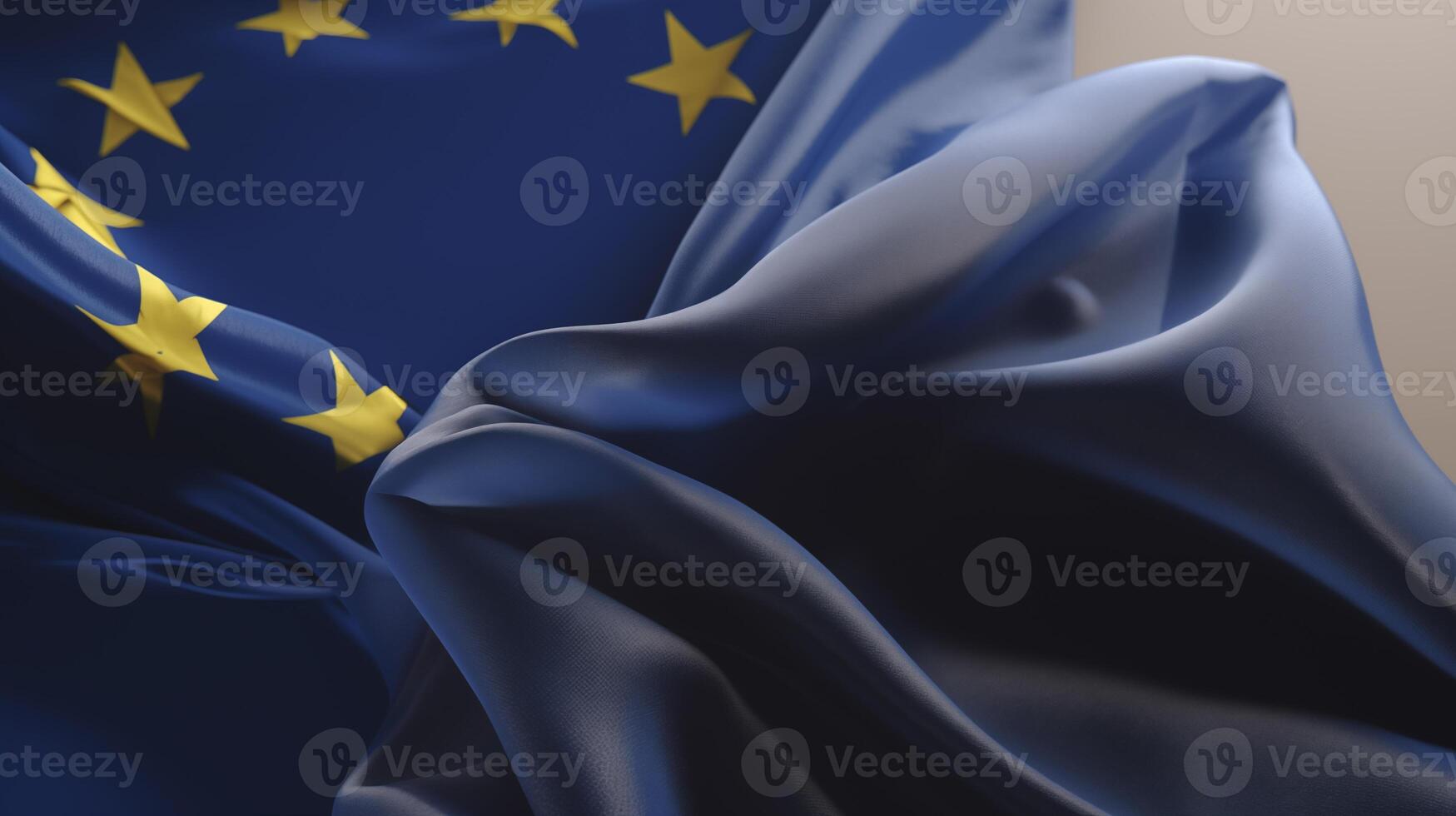 A blue and yellow flag with stars on it photo