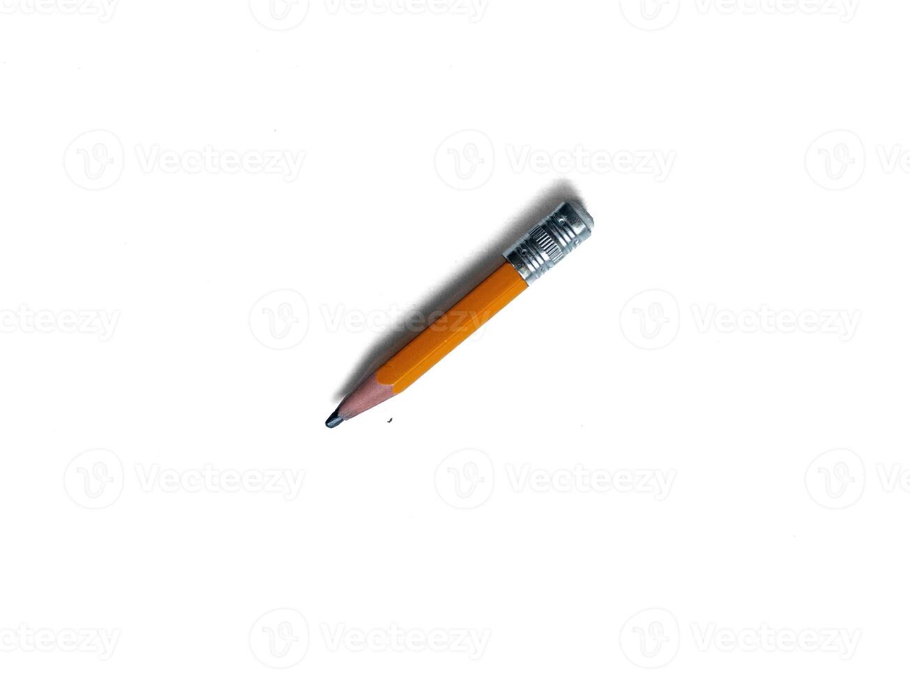 A pencil with a silver eraser on the end photo