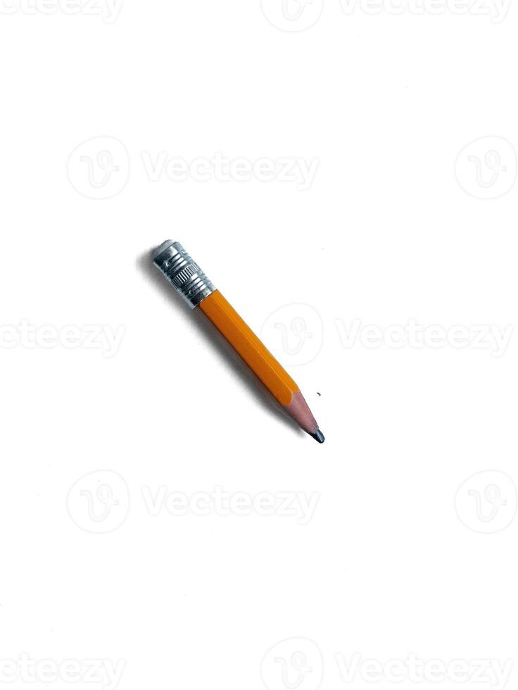 A pencil with a silver eraser on the end photo