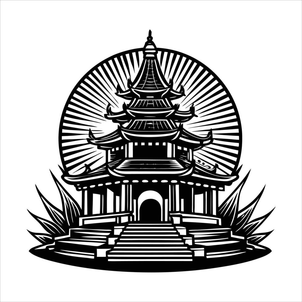 Pagoda concept of asian architecture vector