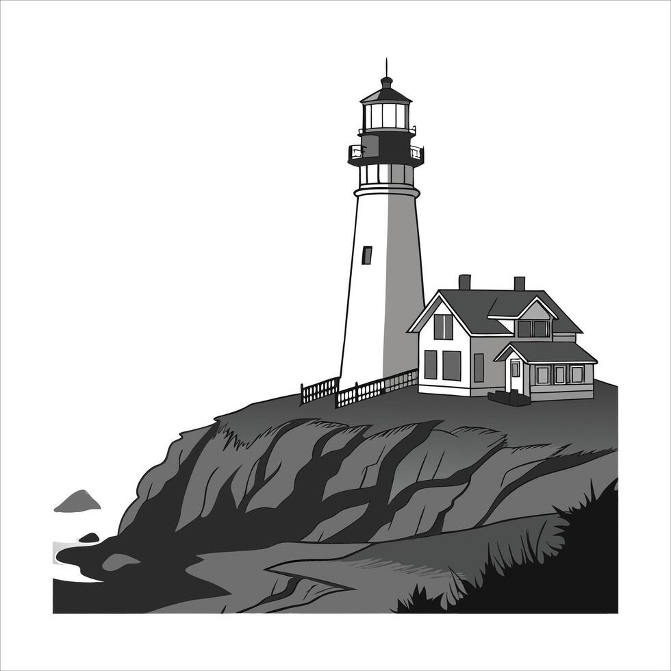 lighthouse stands tall vector