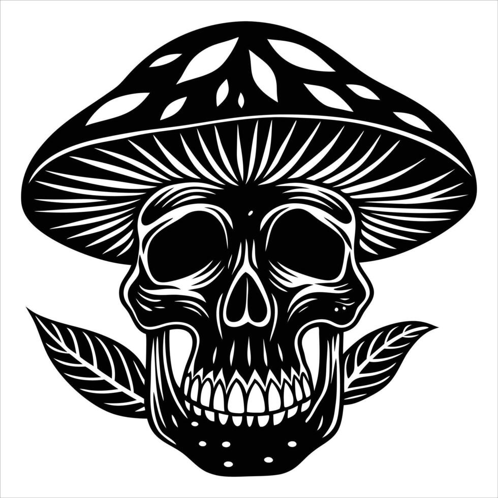 Skull Mushroom Symbol vector