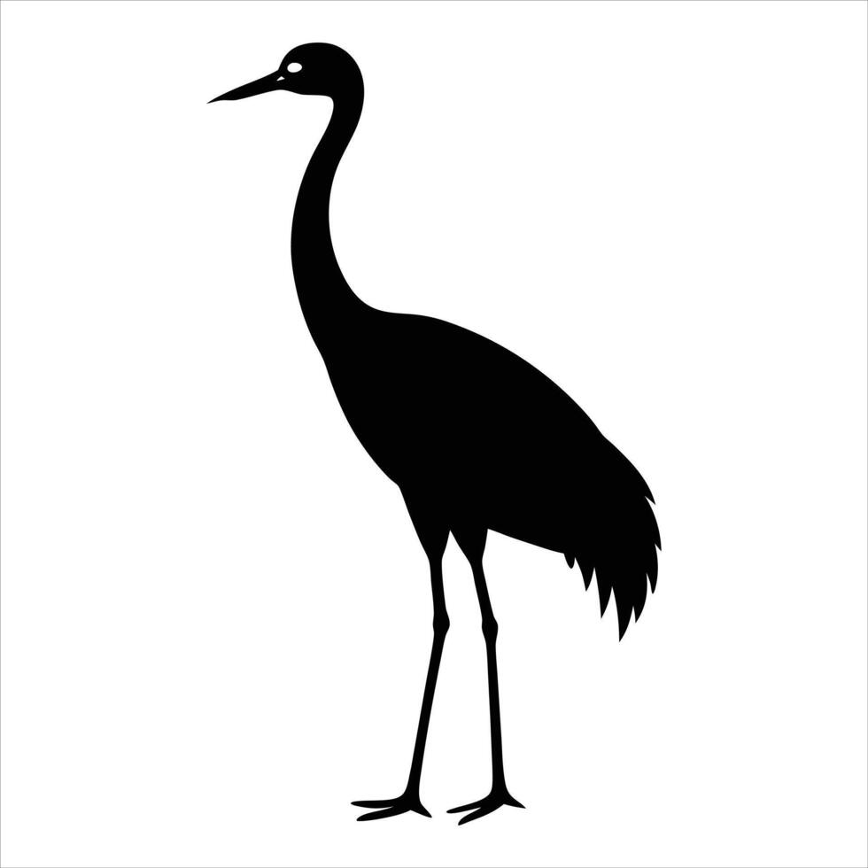 Solitary crane displays vector