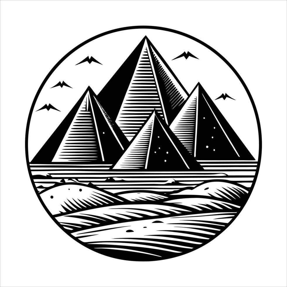 pyramids giza egypt vector