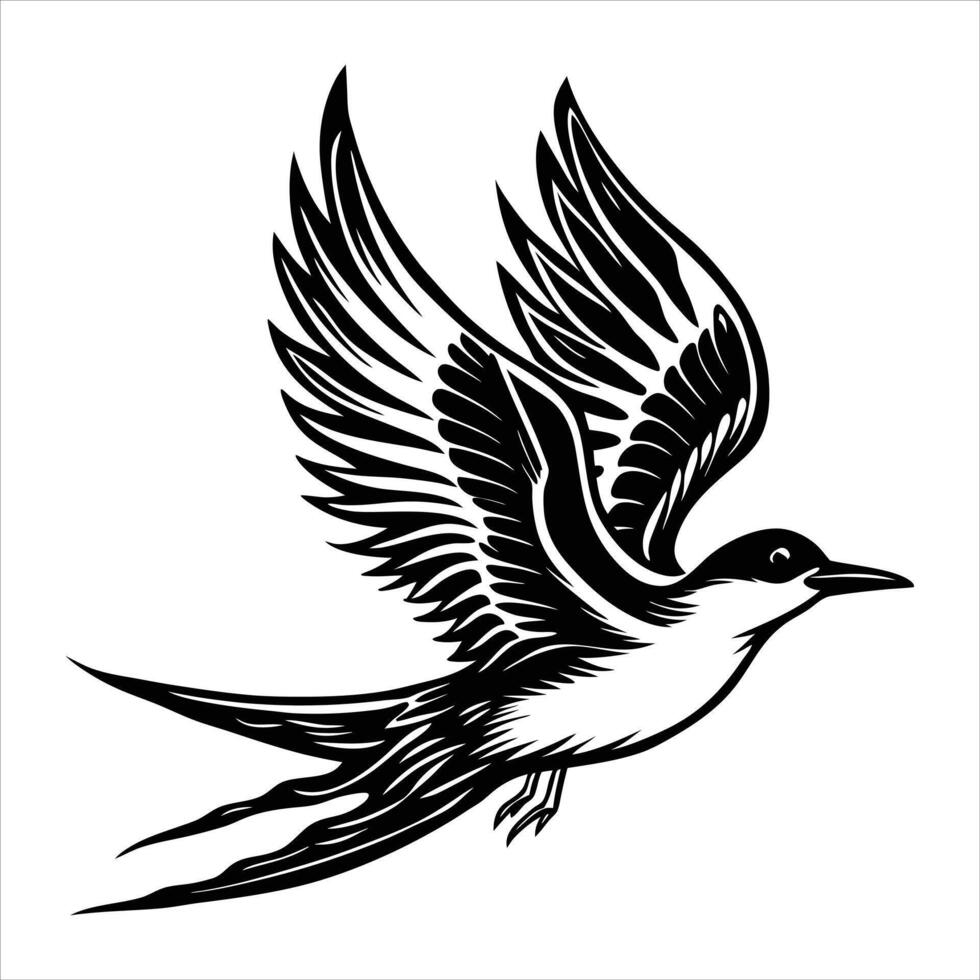 Royal Tern Silhouette vector