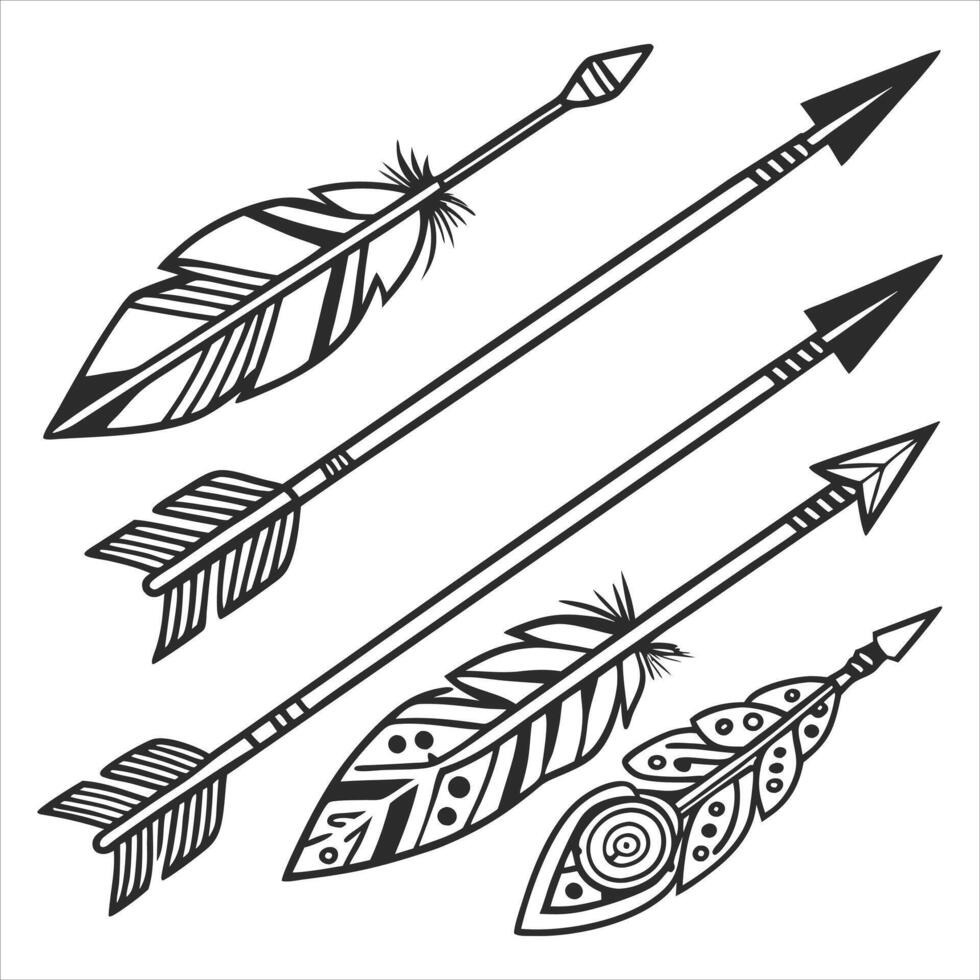 Boho Tribal Arrows Set vector