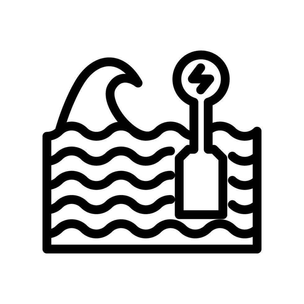 Icon Line wave energy generator. Renewable energy, ecology and energy alternative. Outline icon concept vector