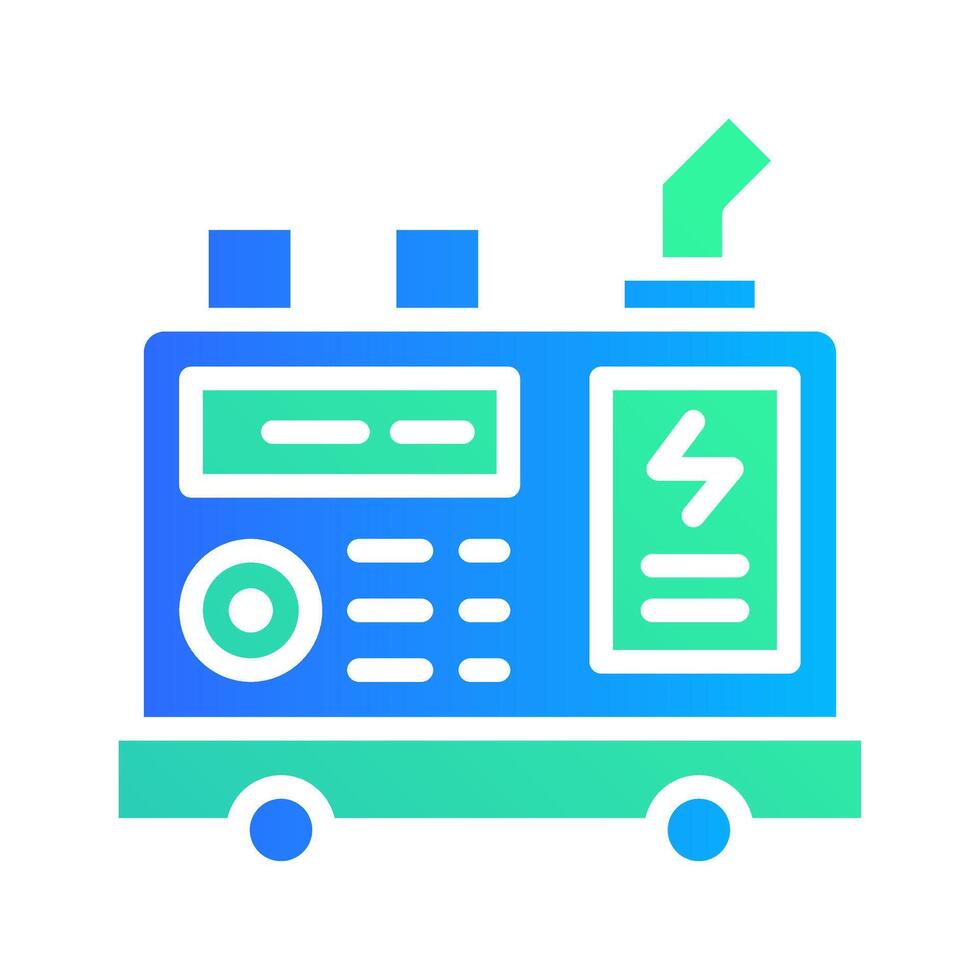 Icon Flat Gradient portable generator diesel engine power source. Renewable energy, ecology and energy alternative. Gradient Colourful icon concept vector