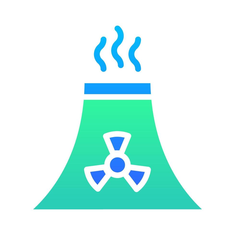 Icon Flat Gradient nuclear reactor power plant. Renewable energy, ecology and energy alternative. Gradient Colourful icon concept vector