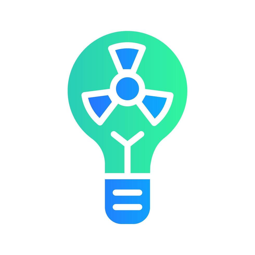 Icon Flat Gradient lightbulb nuclear energy. Renewable energy, ecology and energy alternative. Gradient Colourful icon concept vector