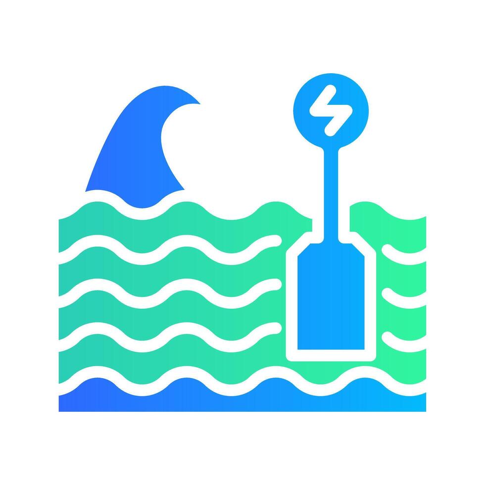Icon Flat Gradient wave energy generator. Renewable energy, ecology and energy alternative. Gradient Colourful icon concept vector