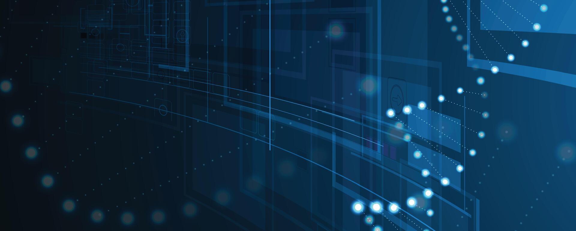 a blue background with a lot of lights vector