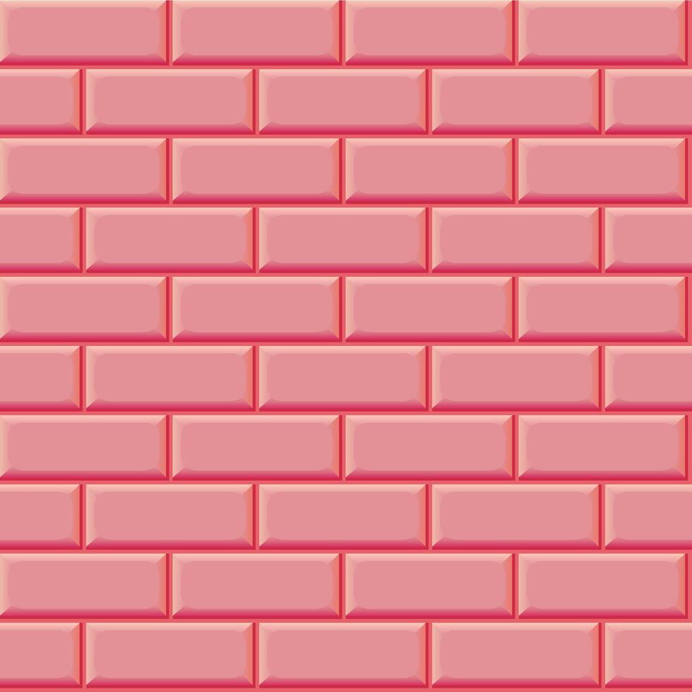 Architecture rustication pink bricks with pink grout texturised vector