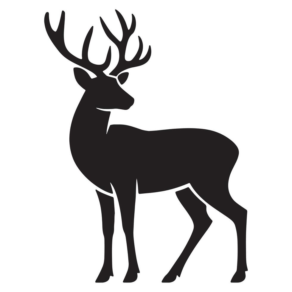 Beautiful black and white silhouette of a deer vector