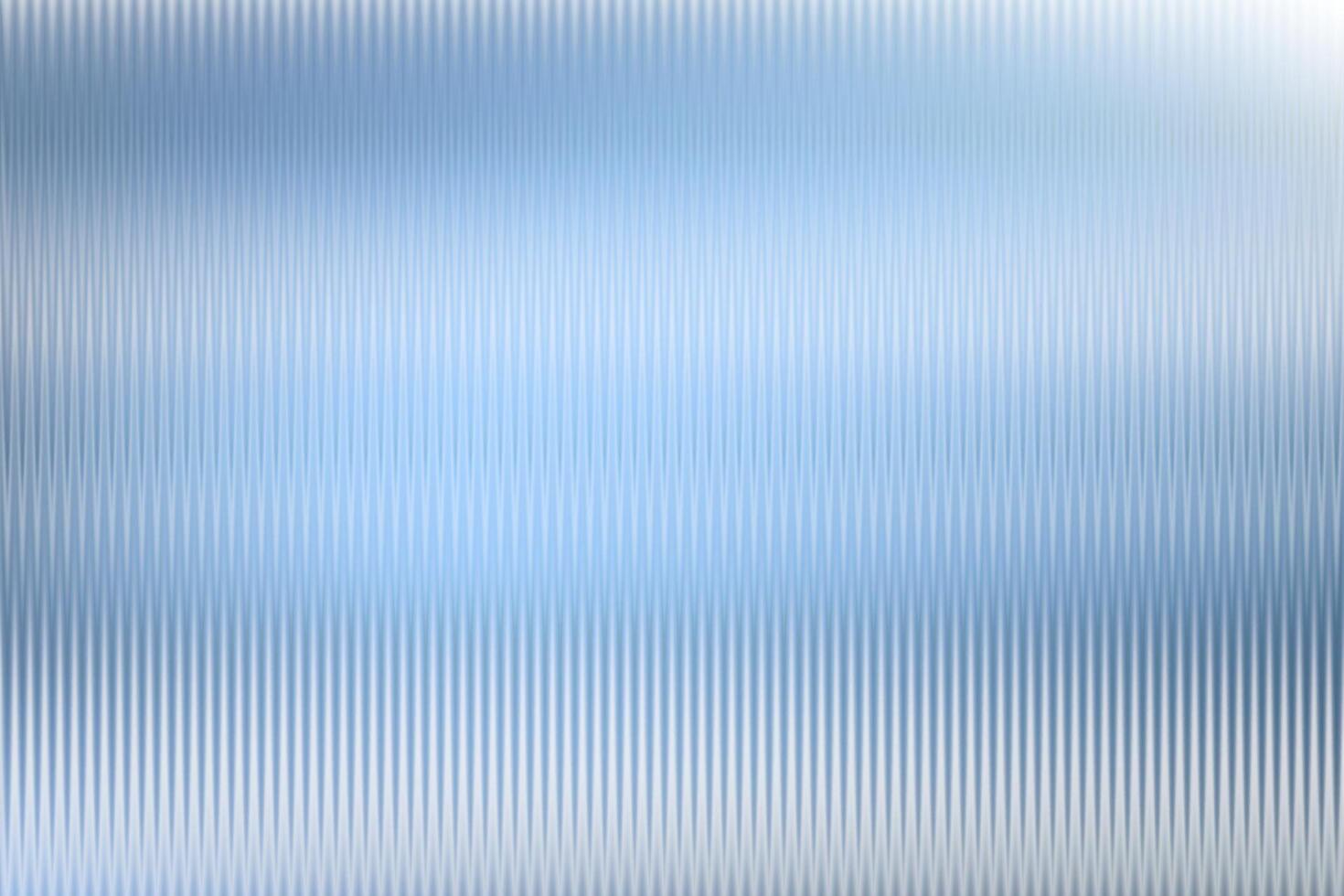 Reeded glass with blurred sky blue background. Refraction texture acrylic ribbed bath separation wall. Frozen ice premium packaging foil overlay. Wavy vertical line stripes pastel polycarbonate panel. vector