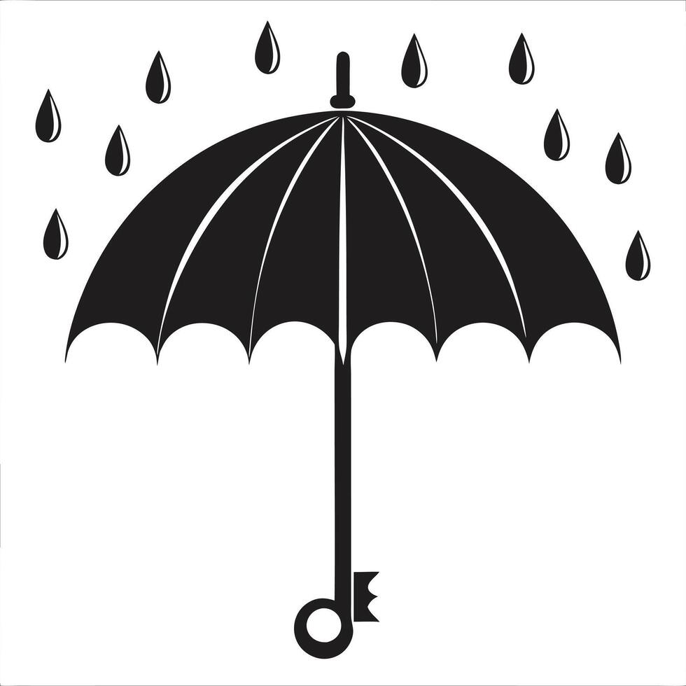 Umbrella icon. black illustration of rain icon on white isolated background. vector