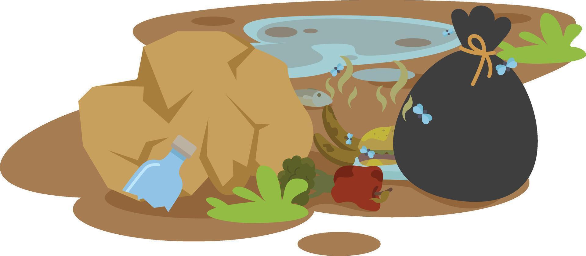 pile garbage concept illustration vector