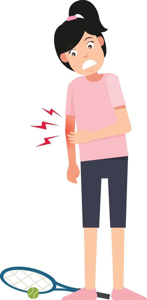Elbow pain.illustration of the symptoms of elbow pain vector