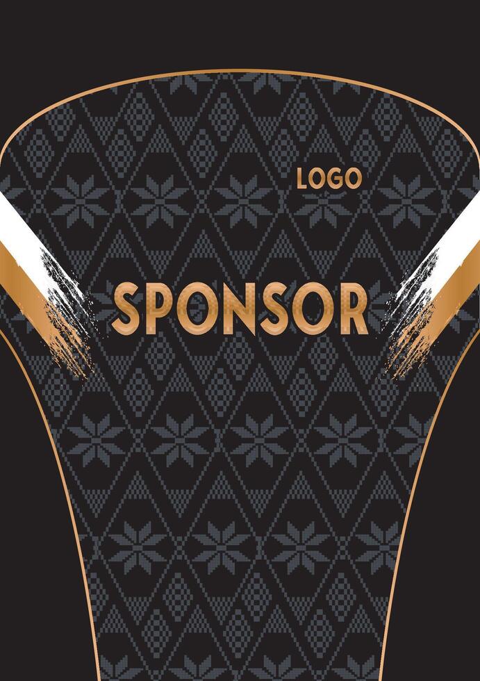 Black and Gold Sports Jersey Design Customizable and Editable Template vector
