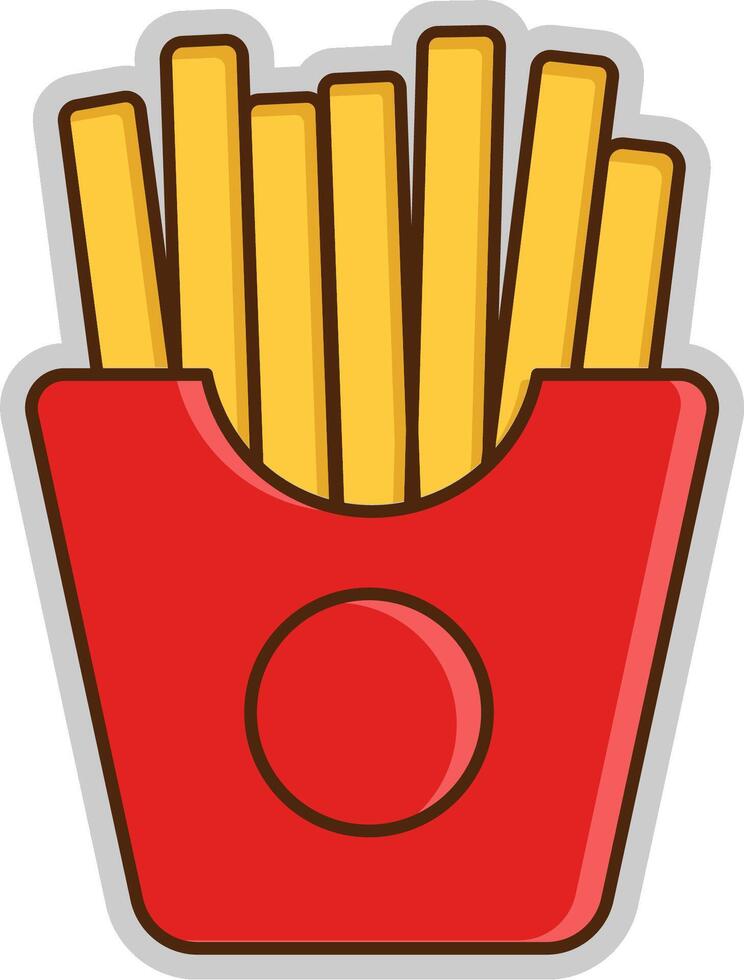 Illustration of French Fries in Red Container vector