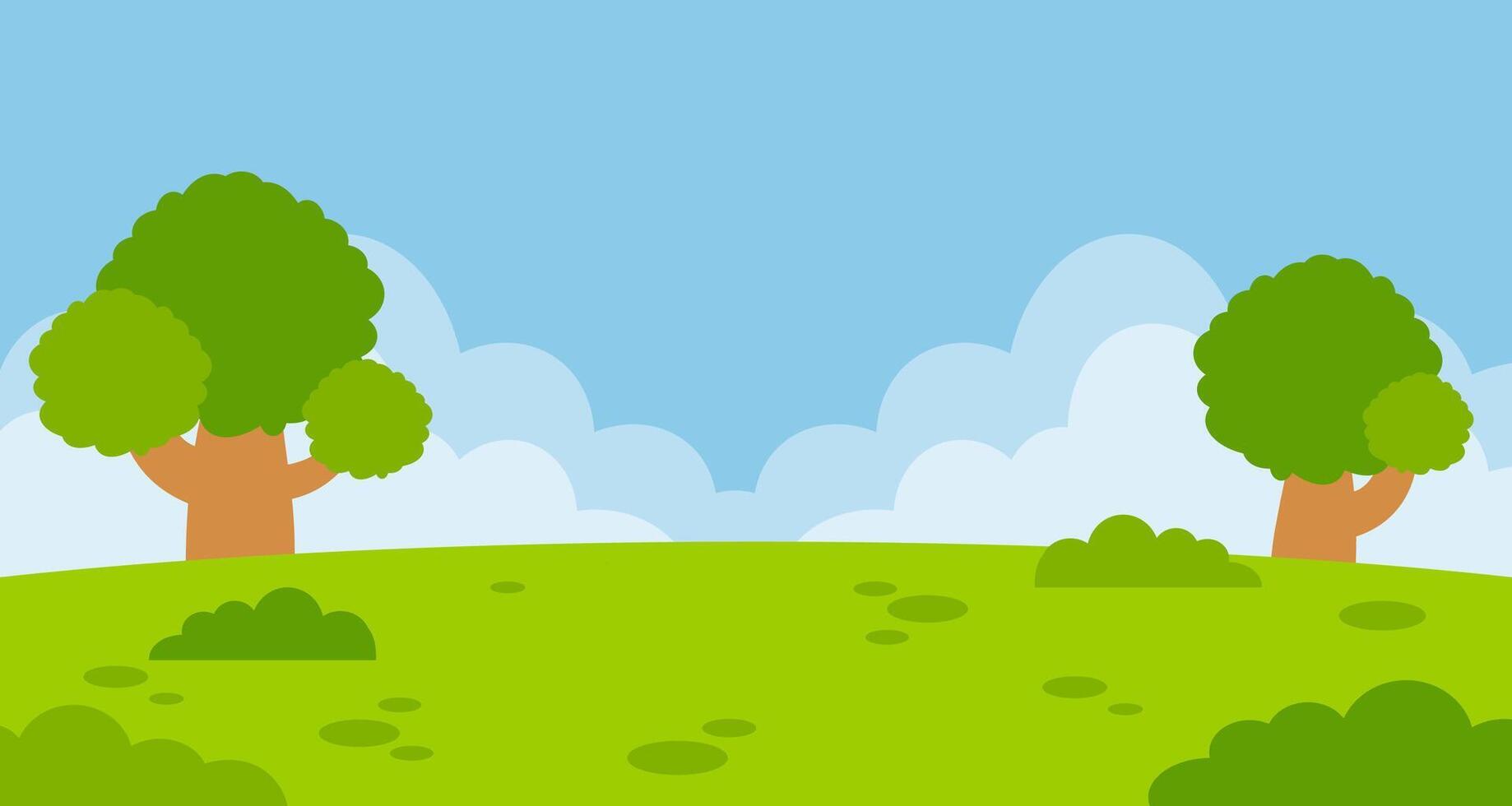 Enjoying park landscape illustration background with blank space area. Suitable for poster, banner, greeting card. vector