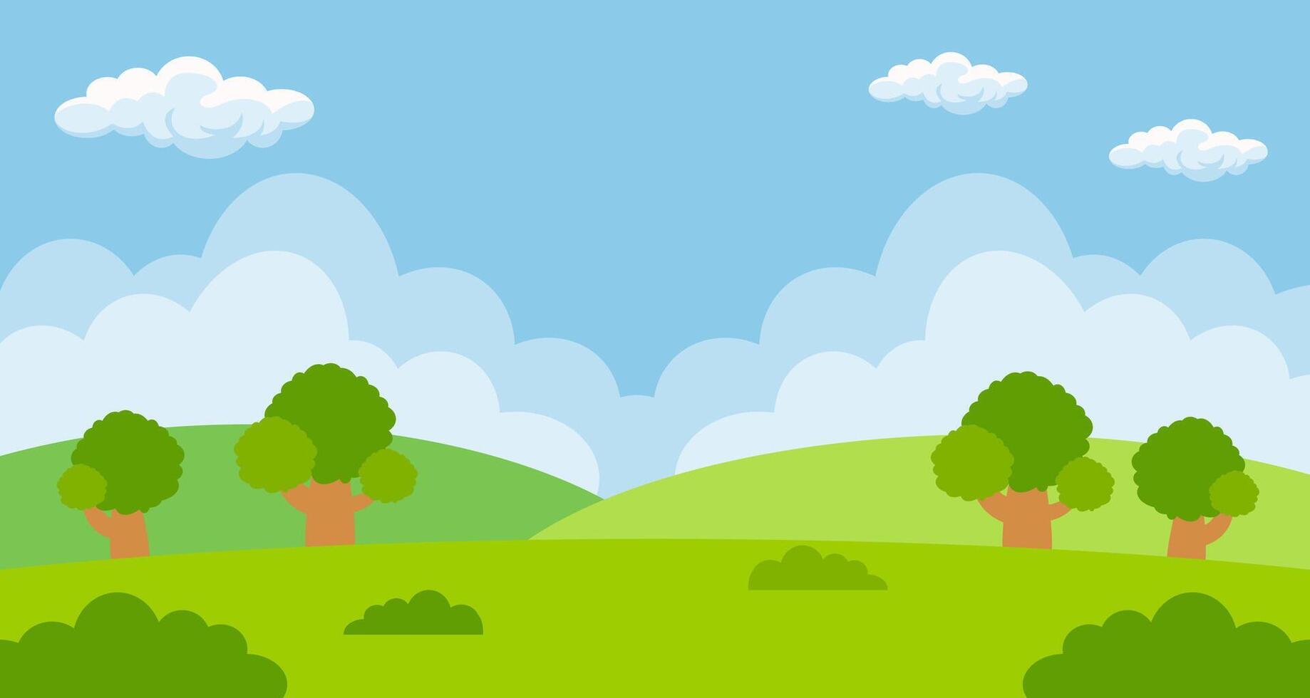 Enjoying park landscape scene background with blank space area. Suitable for poster, banner, greeting card. vector
