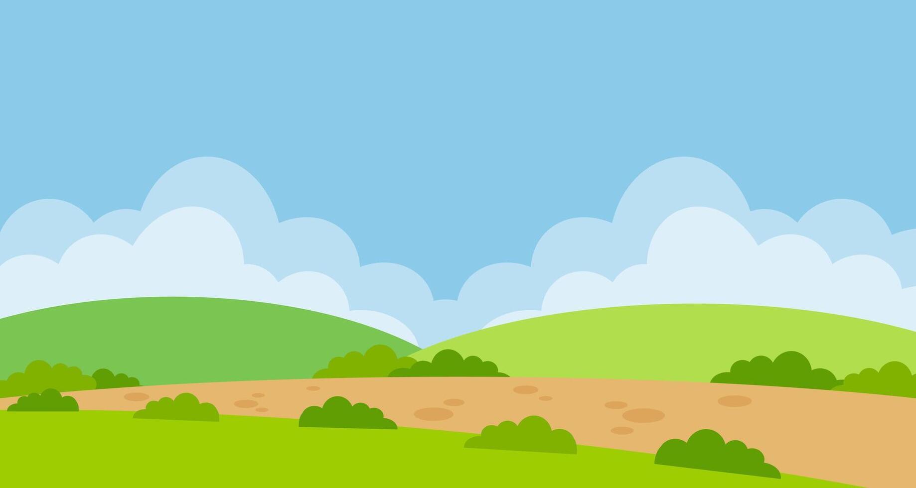 Park landscape scene illustration background with blank space area. Suitable for poster, banner, greeting card. vector