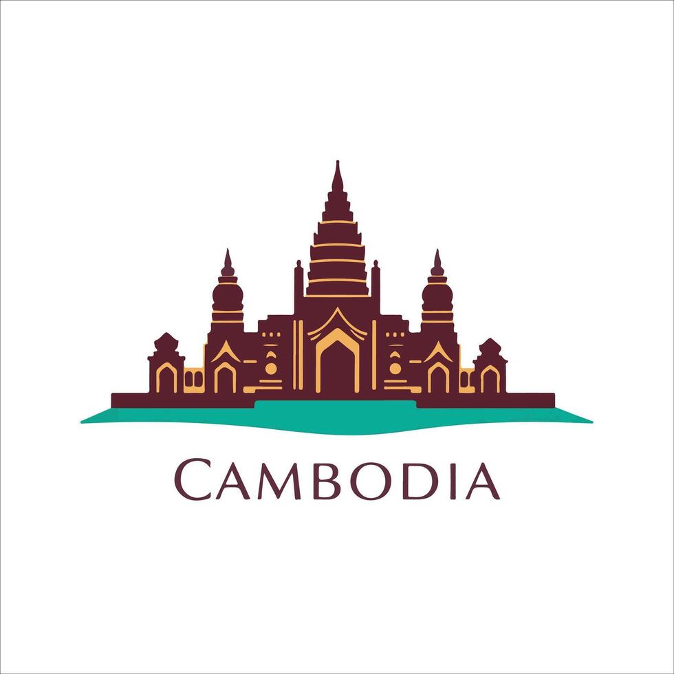 Cambodia travel logo vector