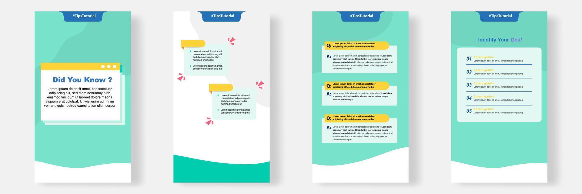 Social media question, answer stories banner layout template with geometric shape background and bubble message design element in green white color. illustration vector