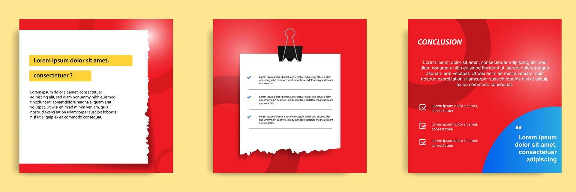 Social media tips, did you know post banner layout template with sticky paper note clips design element. illustration vector