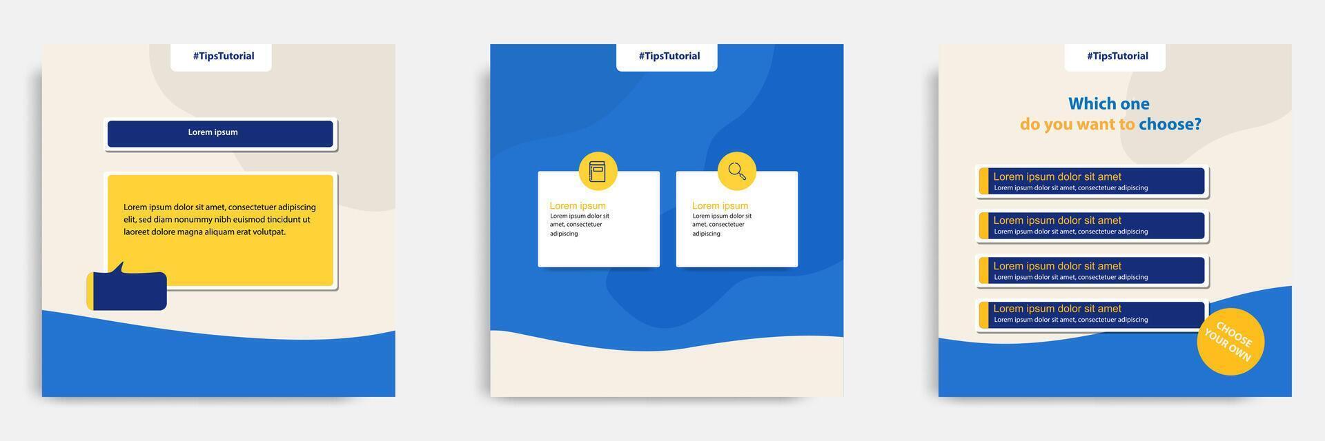 Social media faq, question, answer post banner layout template with geometric shape background and bubble message design element in blue yellow white color. illustration vector