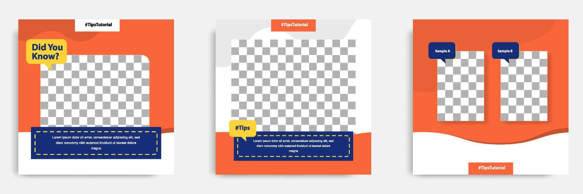 Social media did you know post banner layout template with geometric shape background and bubble message design element in orange yellow white color vector