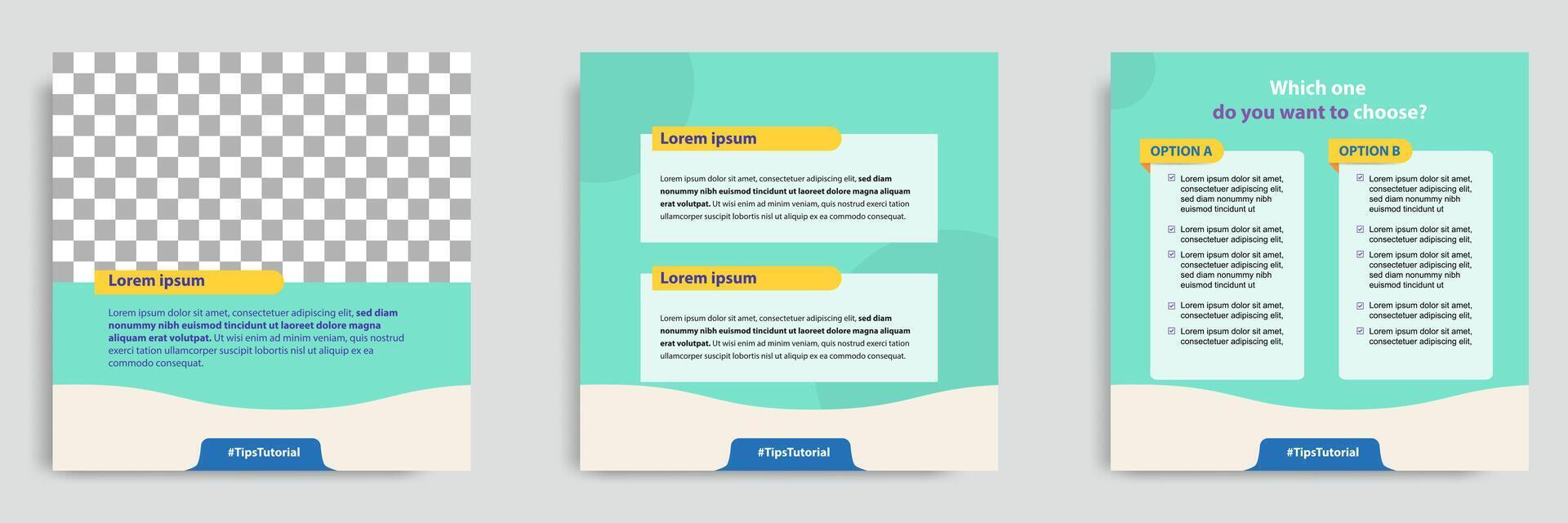 Social media faq and comparison post banner layout template with geometric shape background and bubble message design element in green white color. illustration vector
