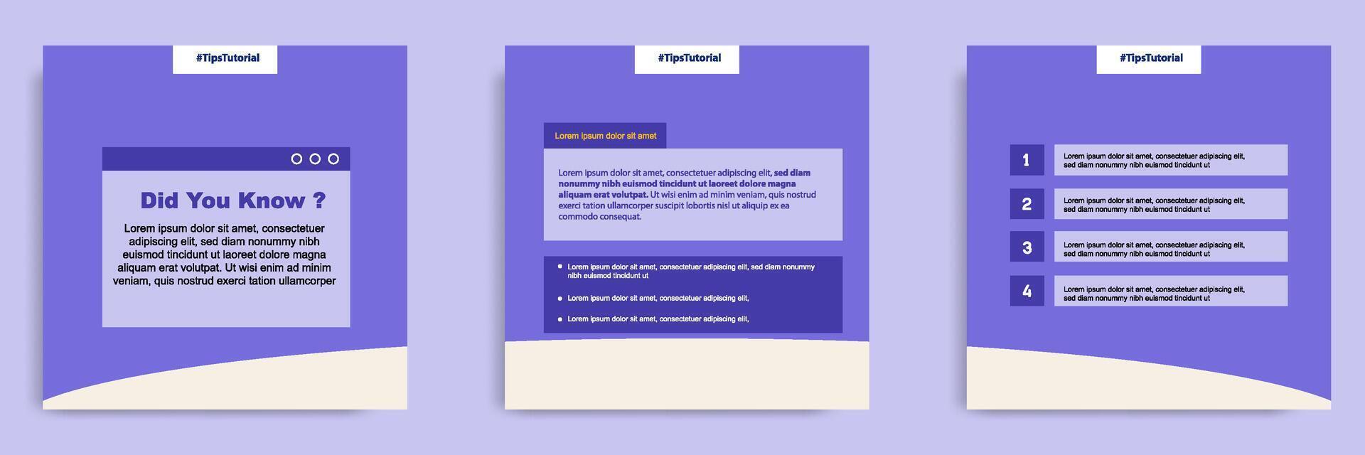 Social media faq post banner layout template with geometric shape background and bubble message design element in purple yellow white color vector