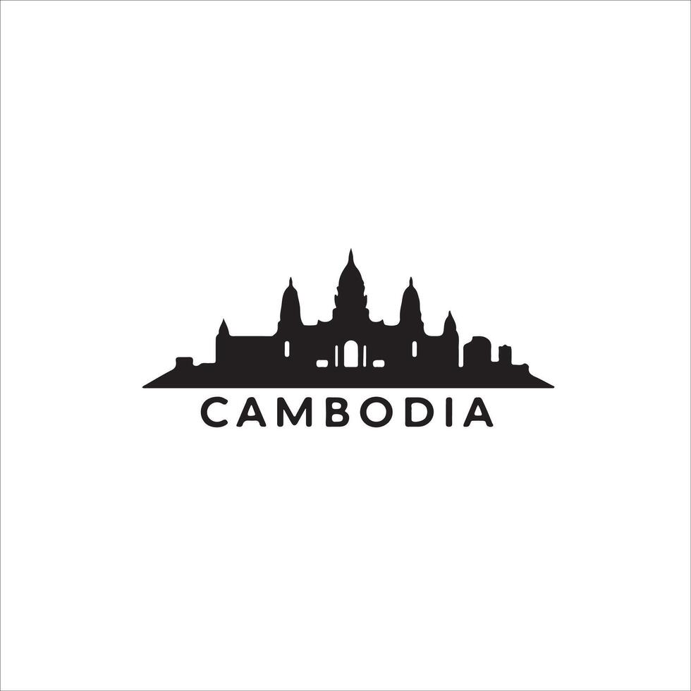 Cambodia skyline silhouette silhouette illustration vector