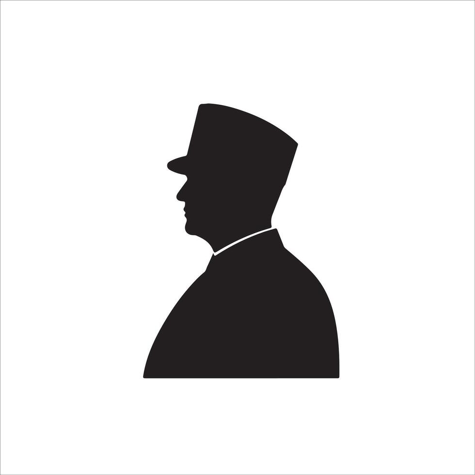 A silhouette of a man in a hat vector