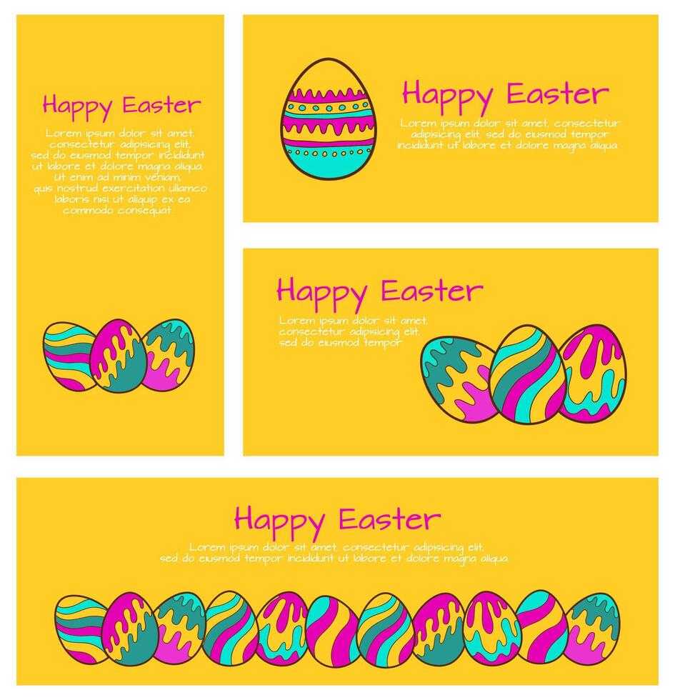 Set of Easter cards and banners vector