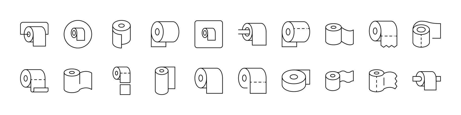 Pack of Sanitary Related Line Icons. Toilet Outline Signs for Graphic and Web Design, Apps, Adverts, Various Cards vector