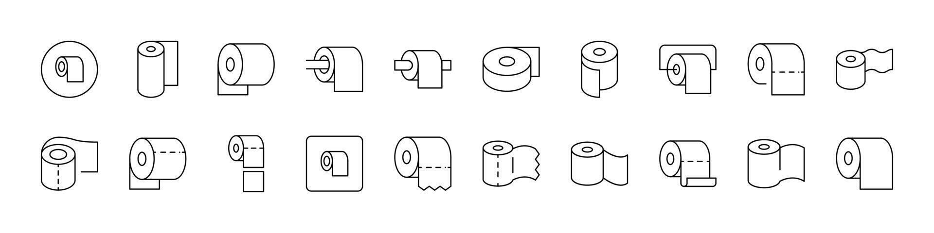 Sanitary Line Icon Pack. Toilet Outline Signs for Graphic and Web Design, Apps, Adverts, Various Cards vector