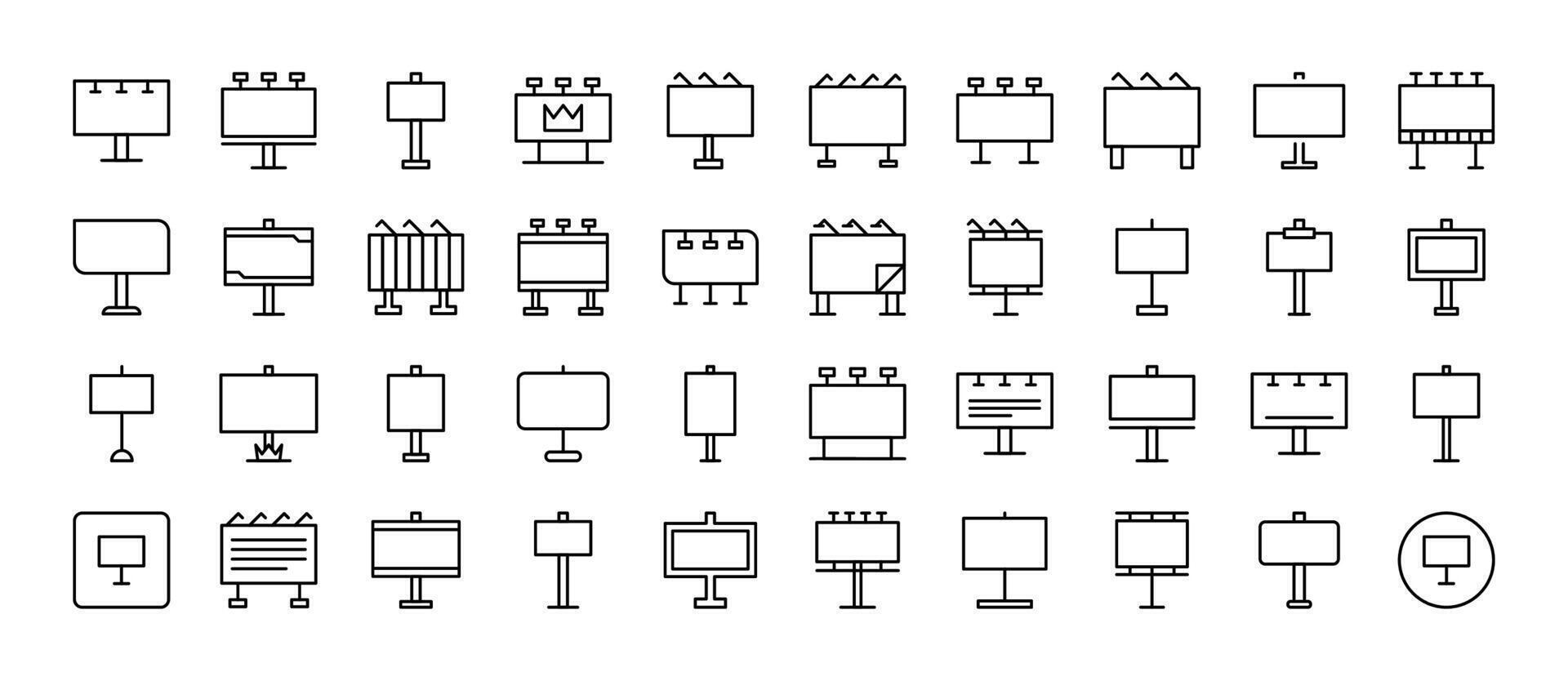 Street Banner Line Icon Pack. Outline Signs for Graphic and Web Design, Apps, Adverts, Various Cards vector